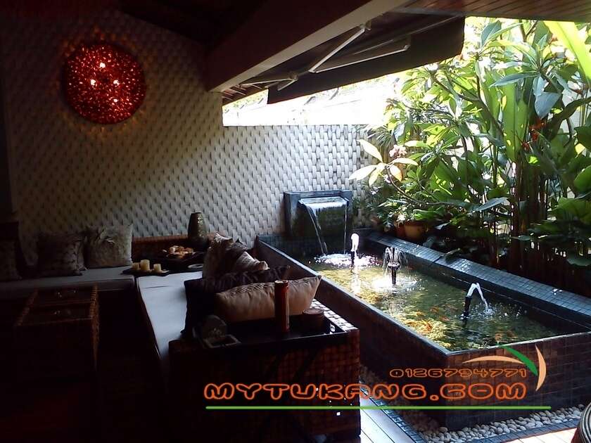 Servis Perbaikan Struktur Kebocoran Kolam Lama Dan Membina Baru Water Feature Air Terjun